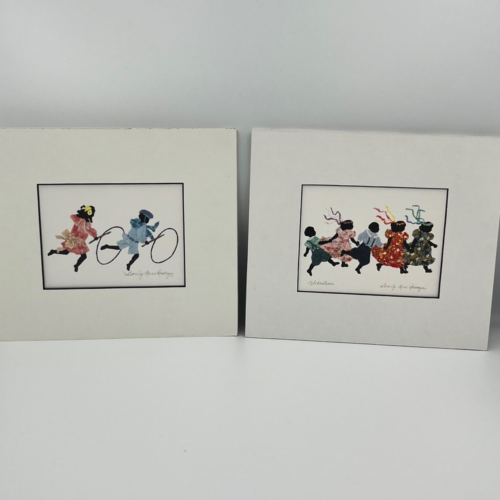 Beverly Nunes Ramsay Art Print‎ Set of 2 African American Children Framed